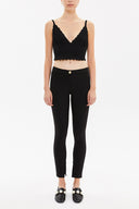 Black Elastic slim pit pants 41028