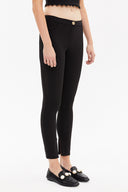 Black Elastic slim pit pants 41028