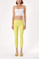 Yellow Slim fit trousers with zipper detail 41030