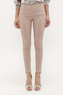 Beige Zipped  cuff legging pants 41060