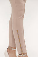 Beige Zipped  cuff legging pants 41060