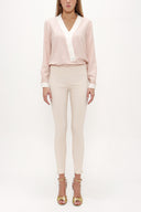 Ecru Zipped  cuff legging pants 41060