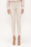 Ecru Zipped  cuff legging pants 41060