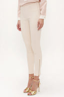 Ecru Zipped  cuff legging pants 41060