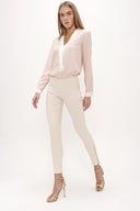 Ecru Zipped  cuff legging pants 41060