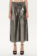 Black Elastic waist wide cut pants 41510