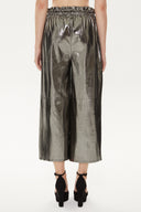 Black Elastic waist wide cut pants 41510