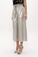 Camel Hair Elastic waist wide cut pants 41510