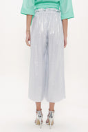 Silver Elastic waist wide cut pants 41510
