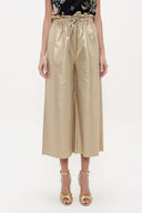 Gold Elastic waist wide cut pants 41510