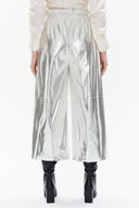 Gray Elastic waist wide cut pants 41510