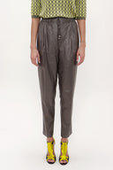 Anthracite Elastic faux leather pants 41515