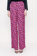 Pink Elastic waist wide cut trousers 41609