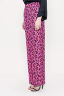 Pink Elastic waist wide cut trousers 41609