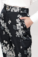 Black Wide leg trousers with elastic waist 41614