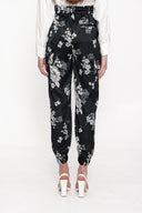 Black Wide leg trousers with elastic waist 41614