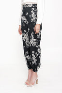 Black Wide leg trousers with elastic waist 41614