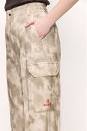 Beige Wide leg trousers with elastic waist 41614