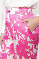 Pink Wide leg trousers with elastic waist 41614