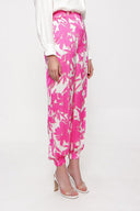 Pink Wide leg trousers with elastic waist 41614