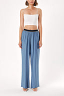 Blue Elactic belted pants 41615