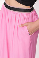 Pink Elactic belted pants 41615