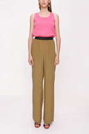 Olive Elactic belted pants 41615