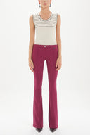 Fuchsia Front seam stitch flare leg Pants 41126