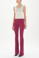 Fuchsia Front seam stitch flare leg Pants 41126