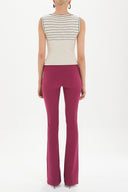 Fuchsia Front seam stitch flare leg Pants 41126
