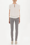 Brown Striped Slim fit pants 41163