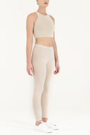 Beige Woven  leggings 41164