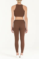 Brown Woven  leggings 41164