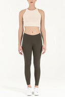 Khaki Woven  leggings 41164