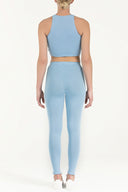 Light Blue Woven  leggings 41164