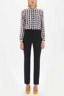 Black Elastic waist crepe Pants 41183