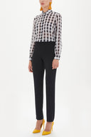 Black Elastic waist crepe Pants 41183