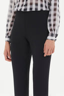 Black Elastic waist crepe Pants 41183