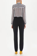 Black Elastic waist crepe Pants 41183