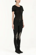 Black Metal detail  pocket pants 41242