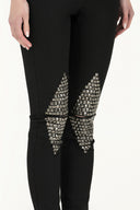Black Metal detail  pocket pants 41242