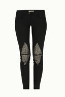 Black Metal detail  pocket pants 41242