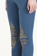 Blue Metal detail  pocket pants 41242