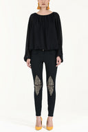 Navy Blue Metal detail  pocket pants 41242