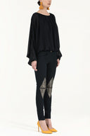 Navy Blue Metal detail  pocket pants 41242