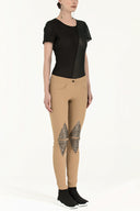 Beige Metal detail  pocket pants 41242