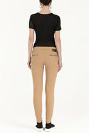 Beige Metal detail  pocket pants 41242