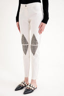 White Metal detail  pocket pants 41247