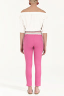 Pink Embroidered Slim fit pants 41248