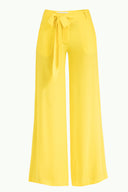 Yellow Patterned wide cut Pants viscose Pants 41250